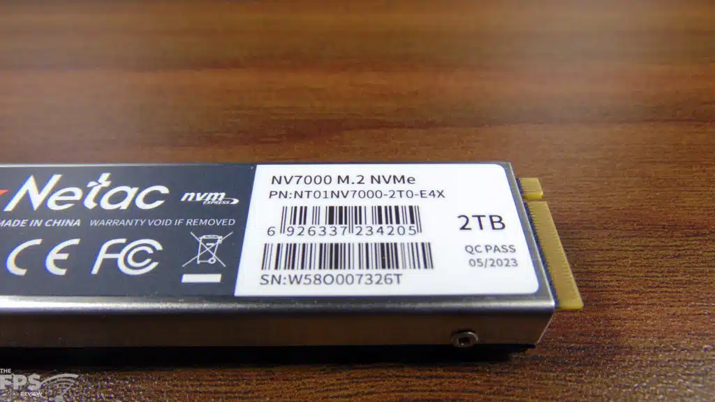 Netac NV7000 2TB PCIe Gen4 M.2 NVMe SSD Bottom