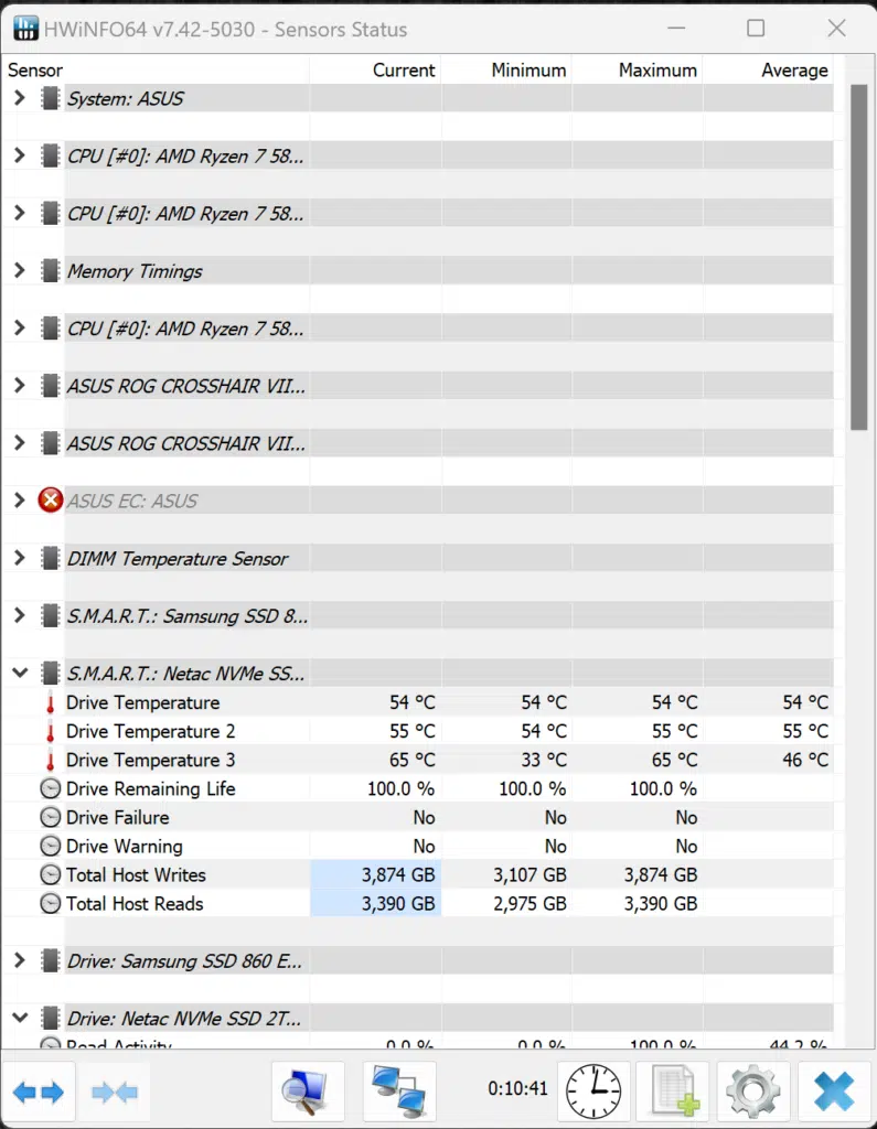 Netac NV7000 2TB PCIe Gen4 M.2 NVMe SSD HWiNFO64