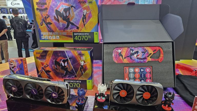 ZOTAC Gaming RTX 4070 Series Spider-Man: Across the Spider-Verse-Themed Graphics Cards Spotted in the Wild at Computex 2023