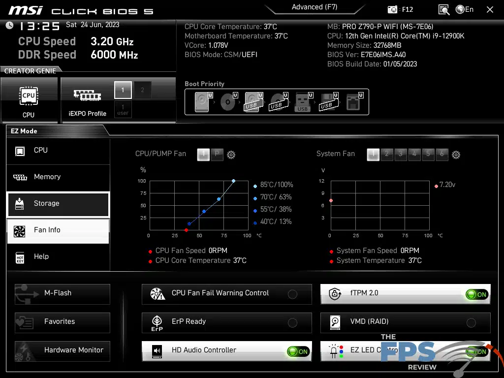 MSI Z790-P PRO WiFi BIOS screenshots.