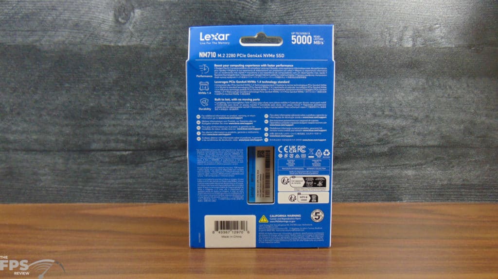 Lexar NM710 1TB PCIe Gen4 M.2 NVMe SSD Box Back