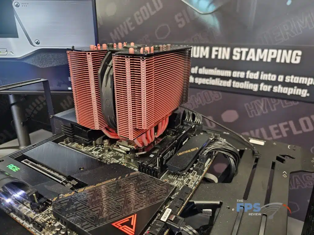 Cooler Master MASTERAIR MA824 STEALTH with special thermal coating as displayed at Computex 2023