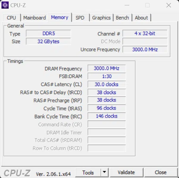 AMD Ryzen 5 7600 CPU CPU-Z Screenshot