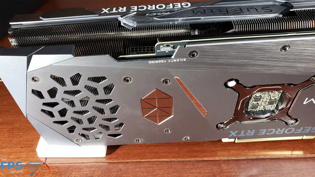 MSI GeForce RTX 4070 Ti SUPRIM X 12G: card backside, BIOS switch