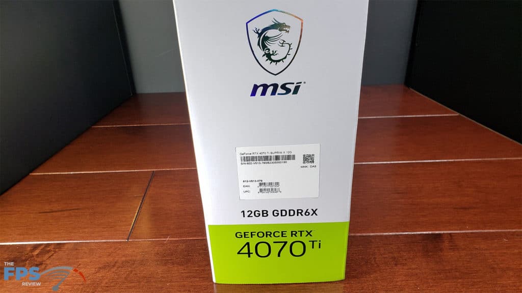 MSI GeForce RTX 4070 Ti SUPRIM X 12G: box label