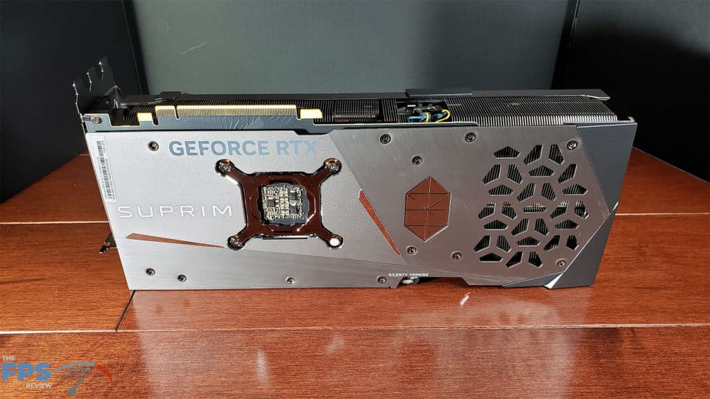 MSI GeForce RTX 4070 Ti SUPRIM X 12G: card backplate standing