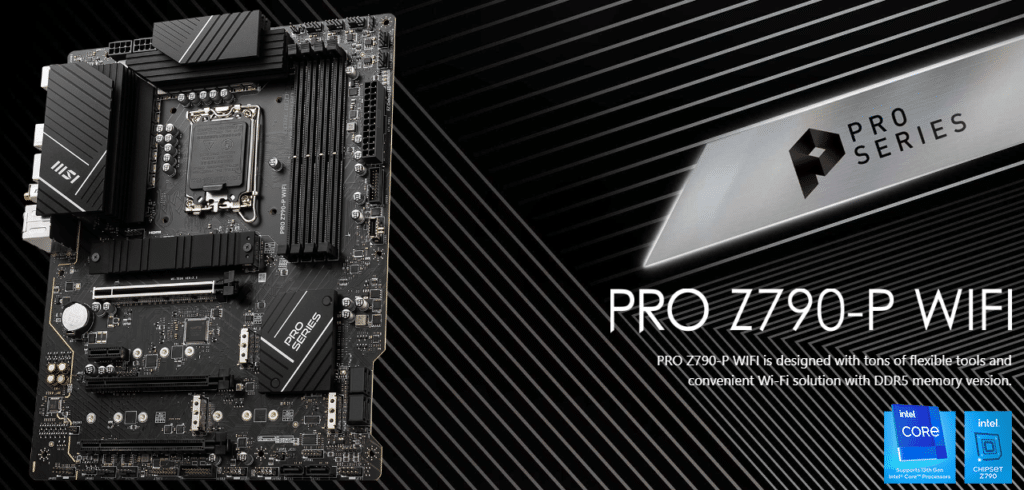 MSI PRO Z790-A WiFi ProSeries Motherboard (Supports 12th/13th Gen Intel  Processors, LGA 1700, DDR5, PCIe 5.0, M.2, 2.5Gbps LAN, USB 3.2 Gen2, Wi-Fi