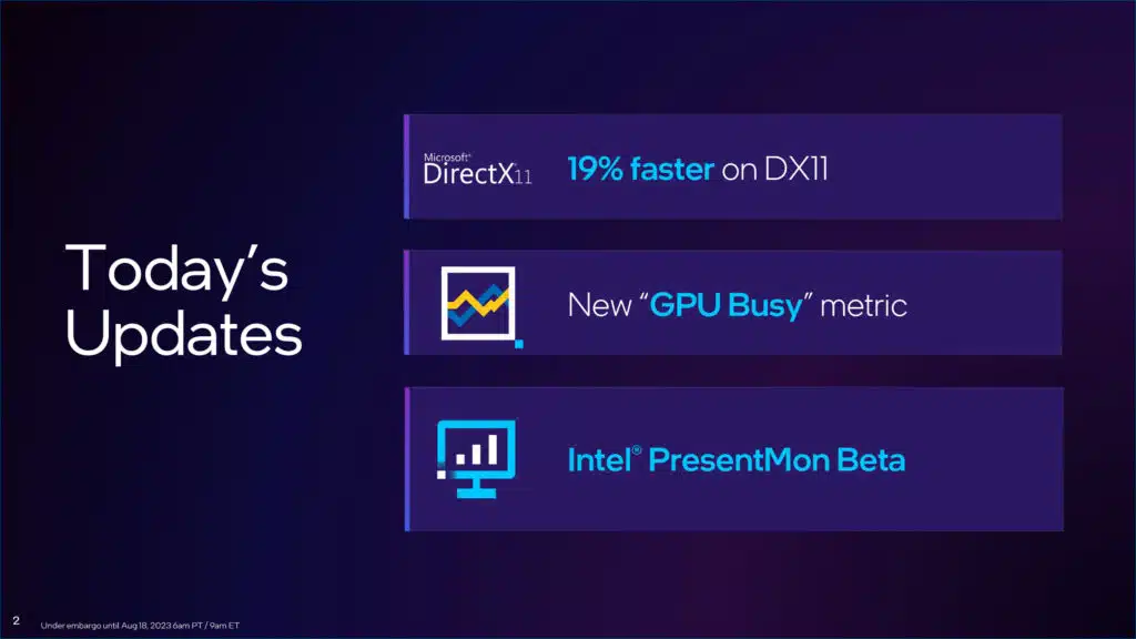 Intel Arc Graphics Q3'23 Update Press Presentation