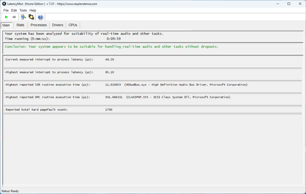 Latency Test 1