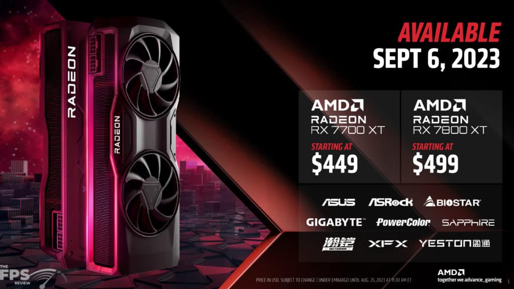 AMD Radeon RX 7700 XT and Radeon RX 7800 XT Press Deck Pricing