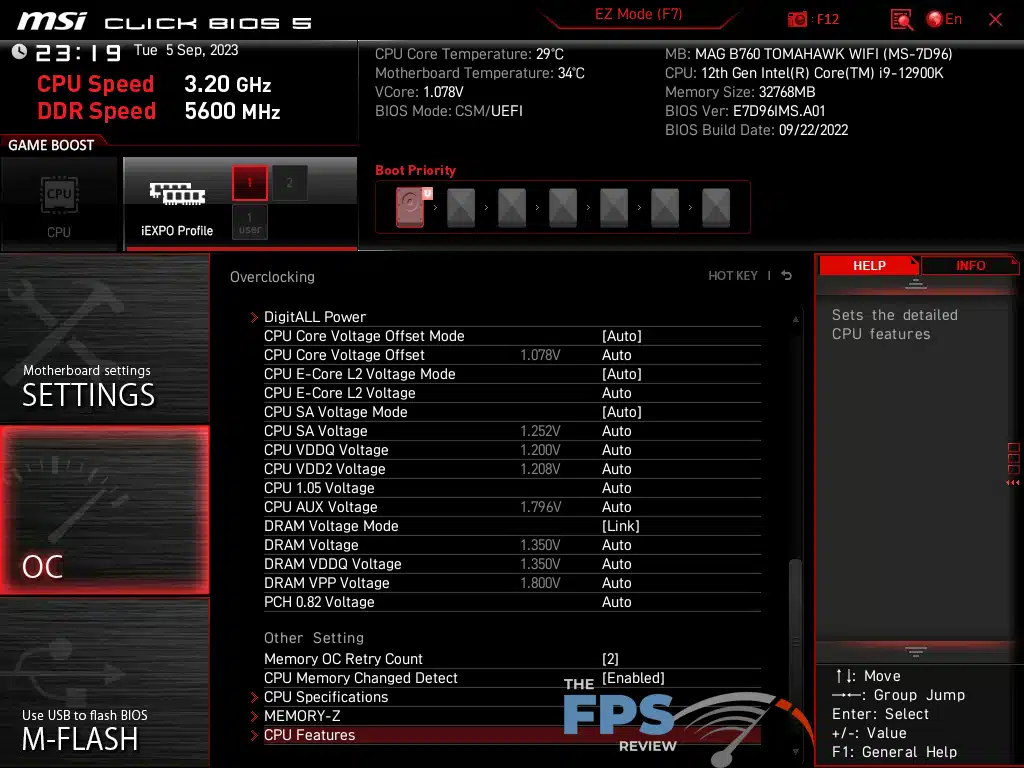 MSI MAG B760 Tomahawk WiFi BIOS image 5