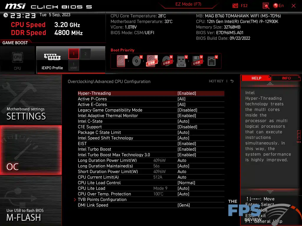 MSI MAG B760 Tomahawk WiFi BIOS image 14.