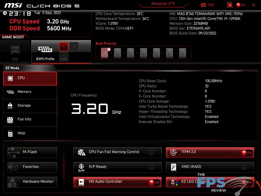 MSI MAG B760 Tomahawk WiFi BIOS image 3.