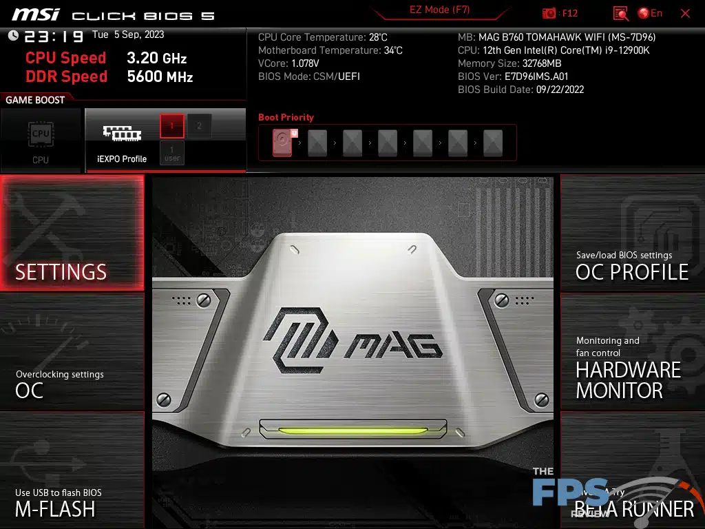 MSI MAG B760 Tomahawk WiFi BIOS image 4.