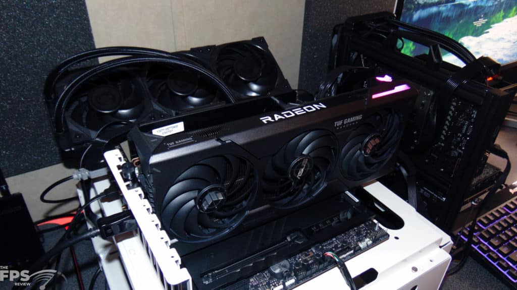 ASUS TUF Gaming Radeon RX 7800 XT OC Edition Installed in Computer Left Angled View