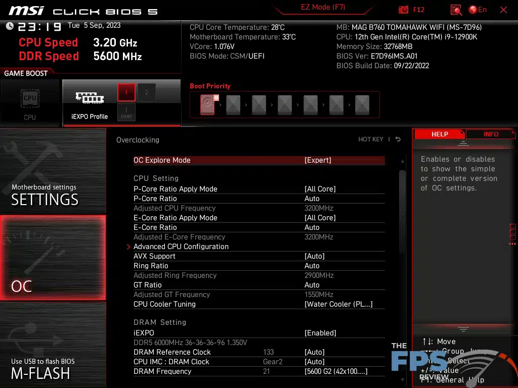 MSI MAG B760 Tomahawk WiFi BIOS image 1.