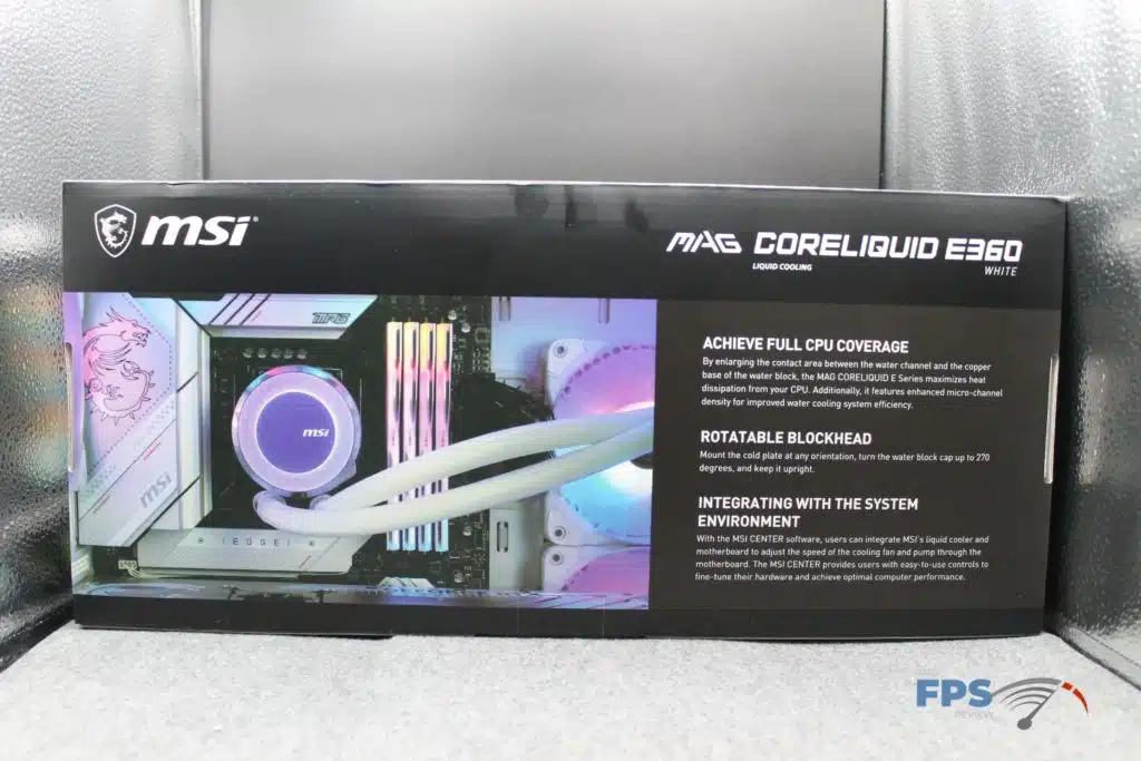 MSI MAG CORELIQUID E360 AIO Box Back