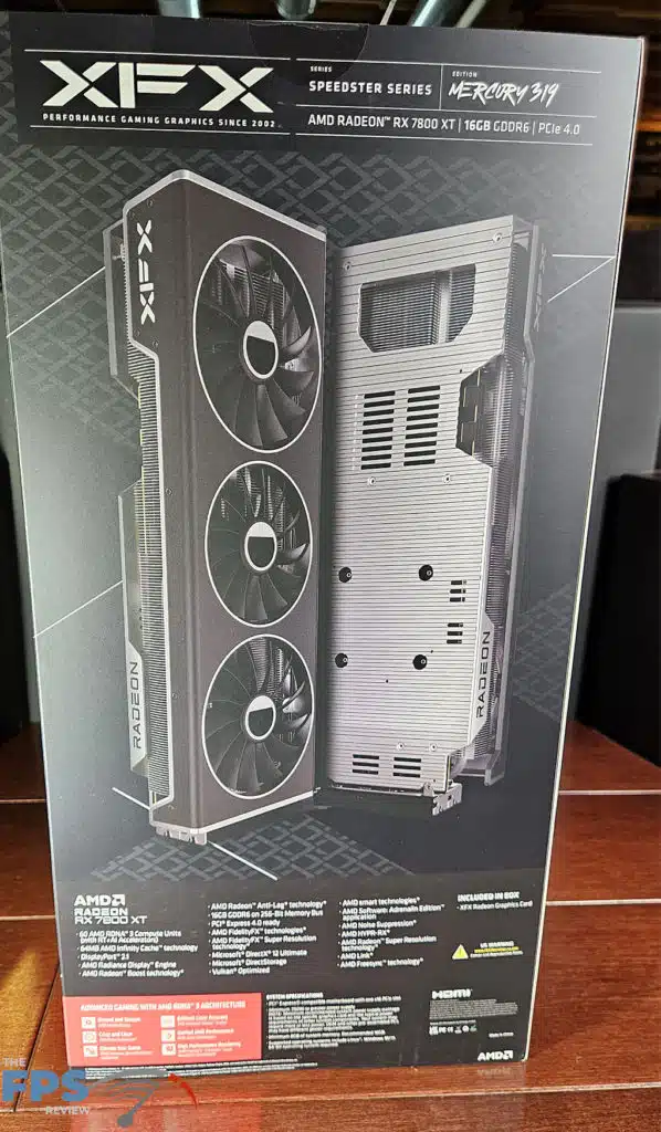 XFX SPEEDSTER MERC 319 RX 7800 XT Black: box back