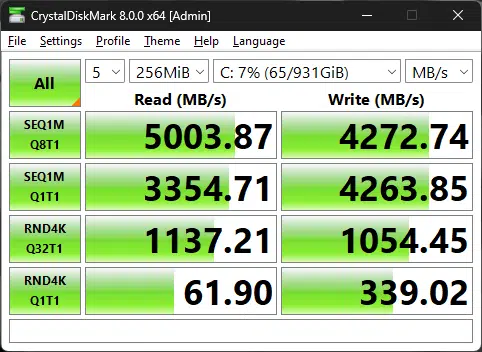 GIGABYTE AORUS Z790 ELITE X WiFi7 SSD testing 2