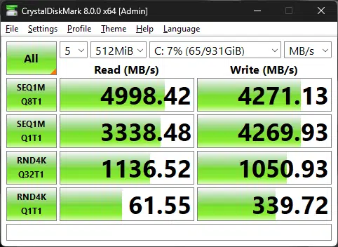 GIGABYTE AORUS Z790 ELITE X WiFi7 SSD testing 3