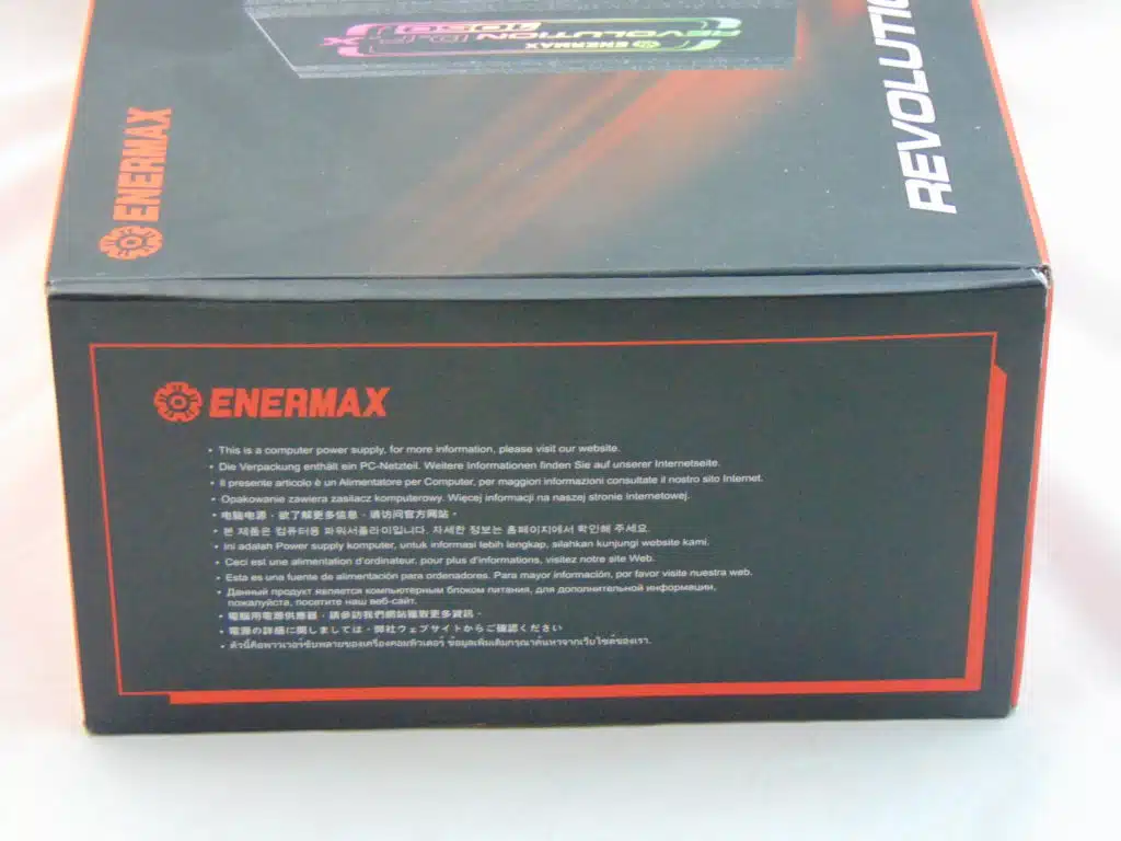 Enermax REVOLUTION D.F. X 1050W box side