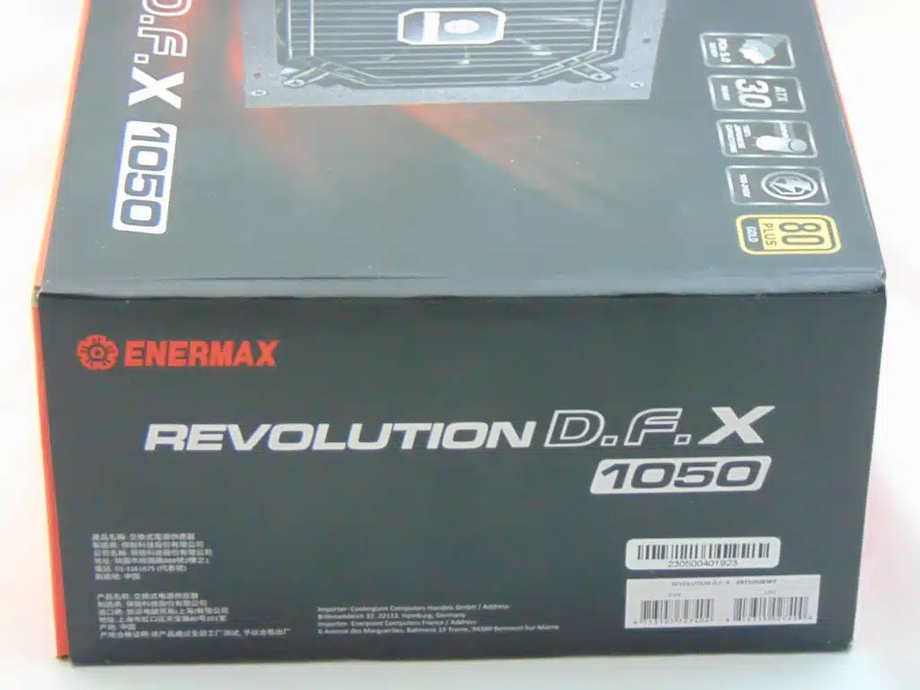 Enermax REVOLUTION D.F. X 1050W box side 1