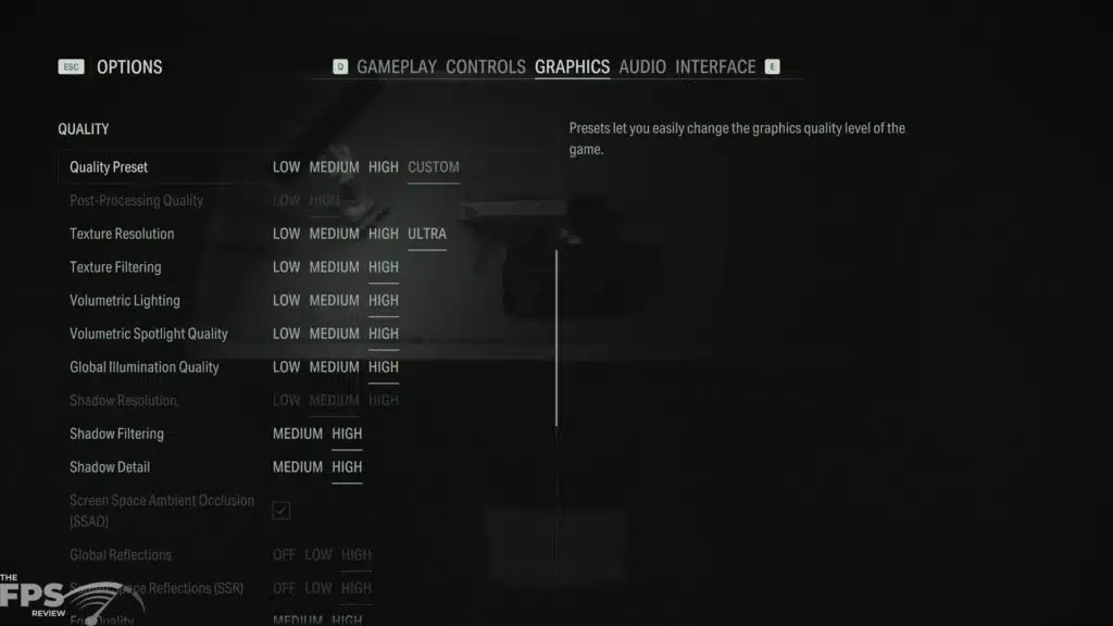 Alan Wake 2 Graphics Settings Screenshot Highest Quality