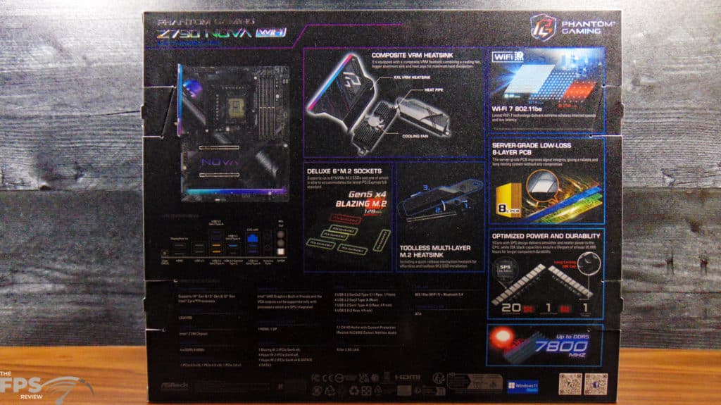 ASRock Phantom Gaming Z790 NOVA WIFI Motherboard Box Back