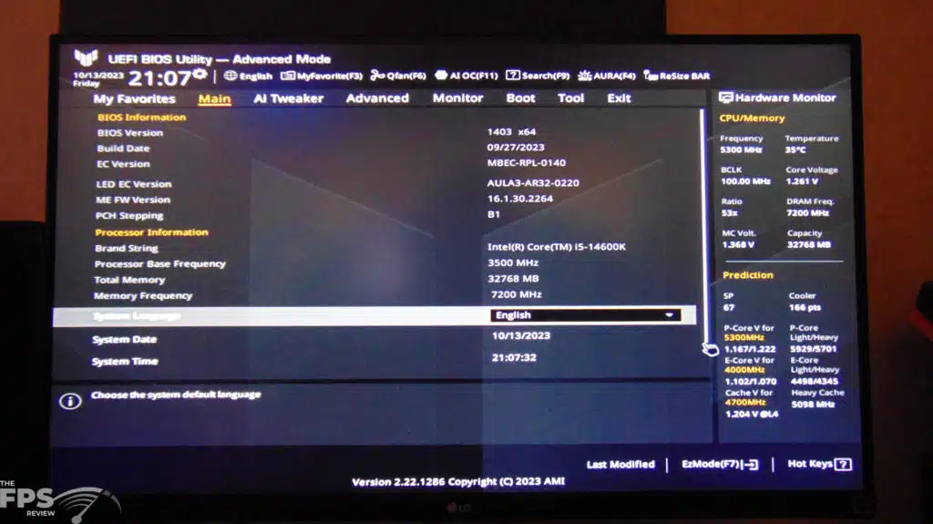 ASUS TUF GAMING Z790-PRO WIFI Motherboard BIOS