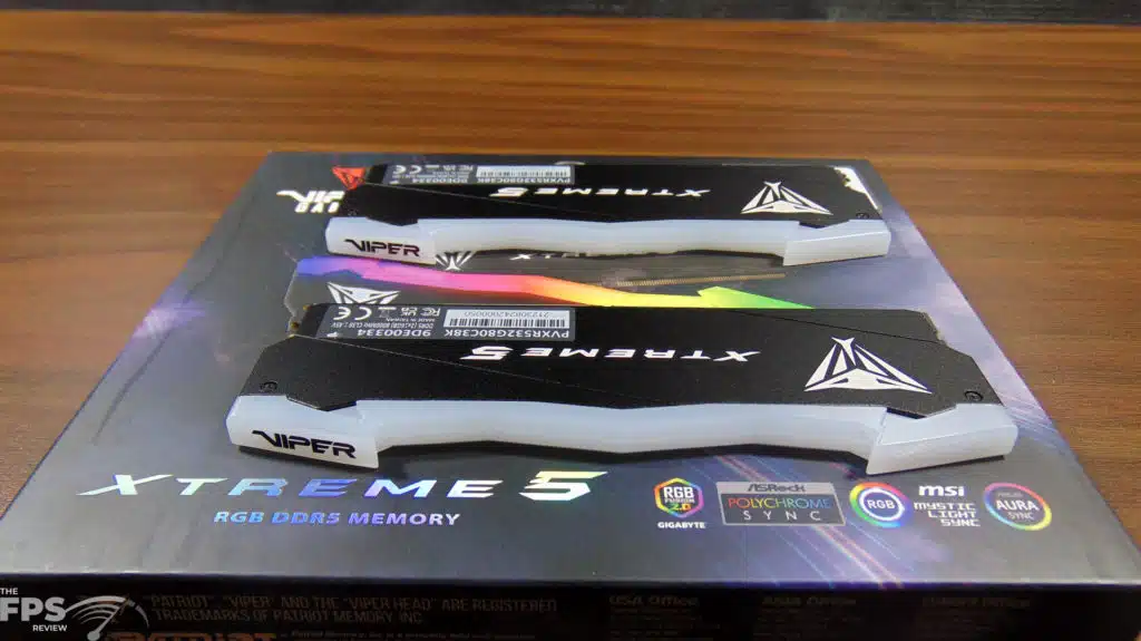 Patriots Viper Xtreme 5 DDR5 32GB Kit Top View Viper Logo