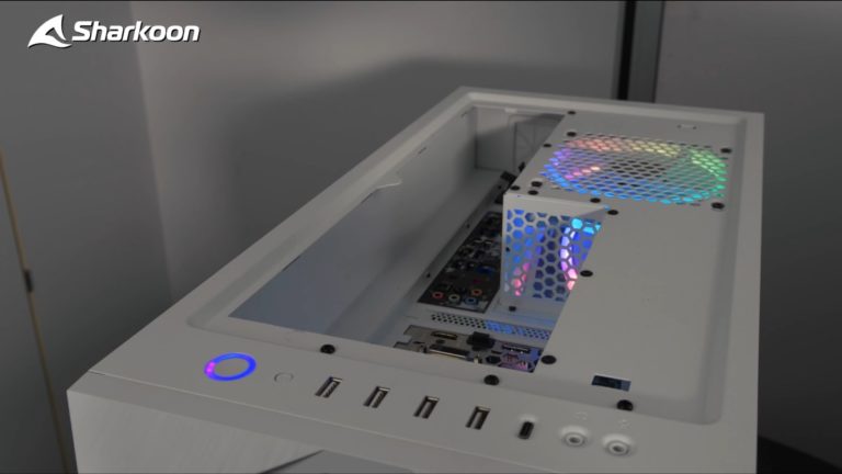 Sharkoon Announces REV300 White ATX PC Case Featuring a 90° Rotated Motherboard Orientation with I/O Ports in the Top Compartment