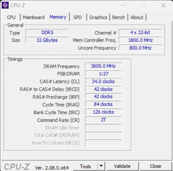 Intel Core i7-14700K CPU-Z Screenshot
