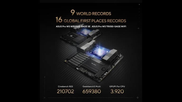 ASUS Sets 9 World Records and 16 Global First-Place Records with AMD Ryzen Threadripper 7000 Series Processors on ASUS Pro WS WRX90 and TRX50 Motherboards