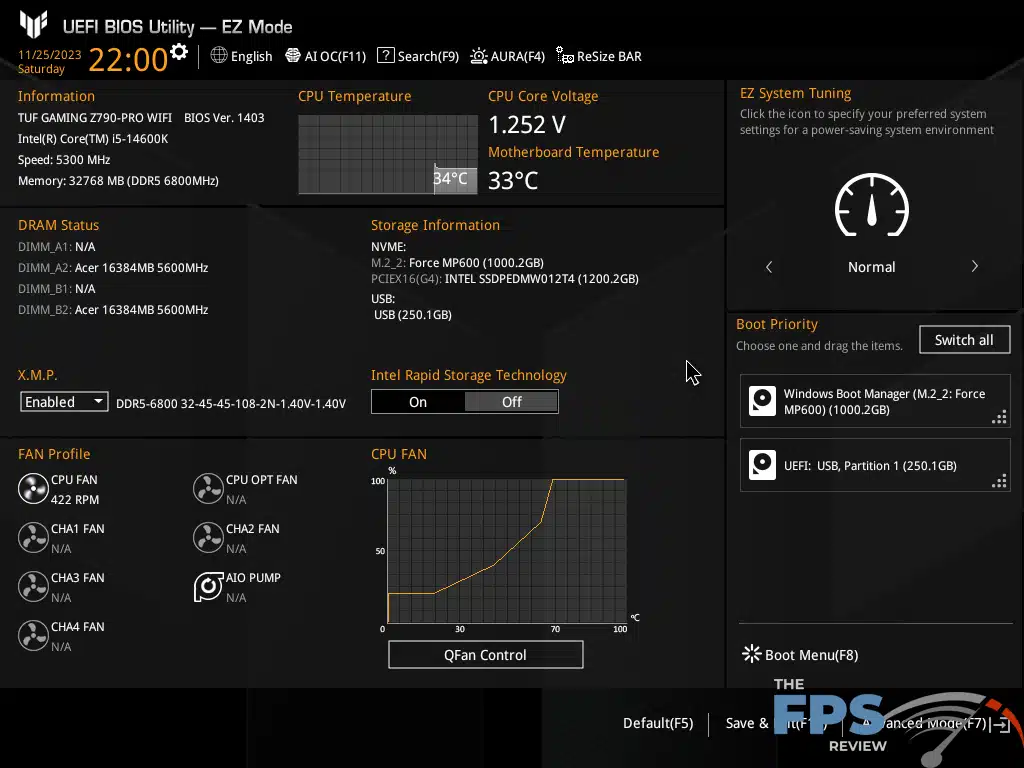 ASUS TUF GAMING Z790-PRO WiFi BIOS 1