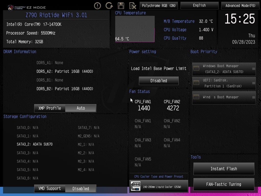 ASRock Phantom Gaming Z790 RIPTIDE WIFI BIOS