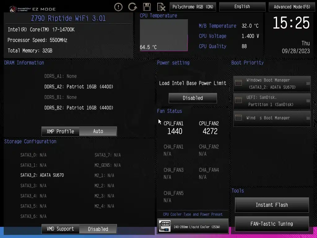 ASRock Phantom Gaming Z790 RIPTIDE WIFI BIOS
