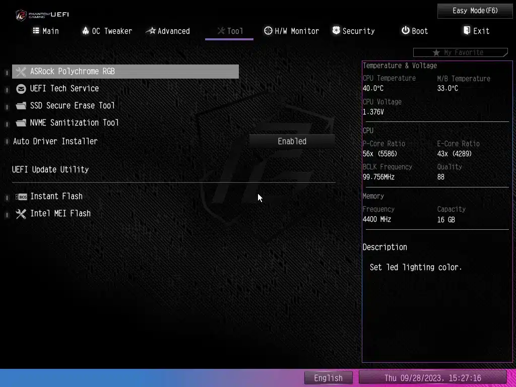 ASRock Phantom Gaming Z790 RIPTIDE WIFI BIOS