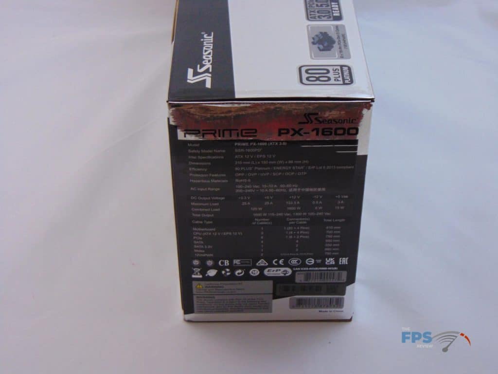 Seasonic PX-1600 package side