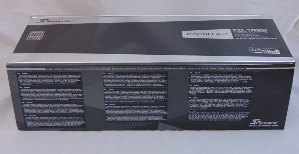 Seasonic PX-1600 Box side
