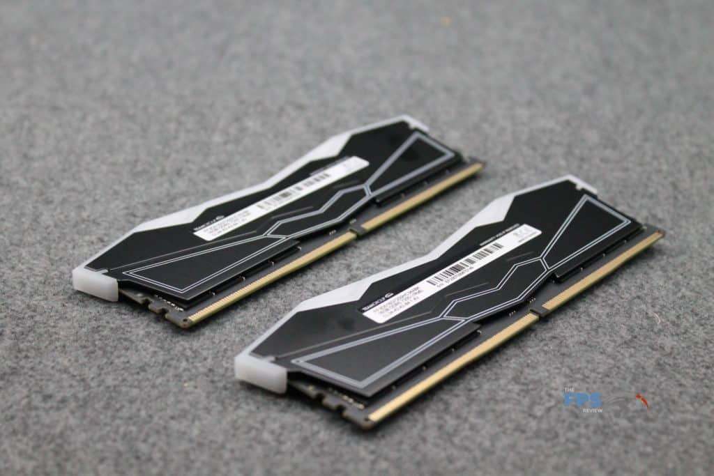 T-FORCE DELTA RGB DDR5 32GB (2x16GB) 7200MHz memory angled overhead view of rear
