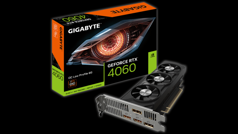 GIGABYTE GeForce RTX 4060 OC Low Profile 8G Video Card and Box