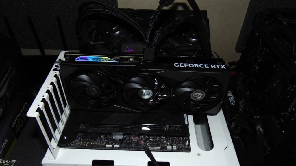 MSI GeForce RTX 4070 Ti GAMING SLIM 12G Video Card Installed in Computer Front View