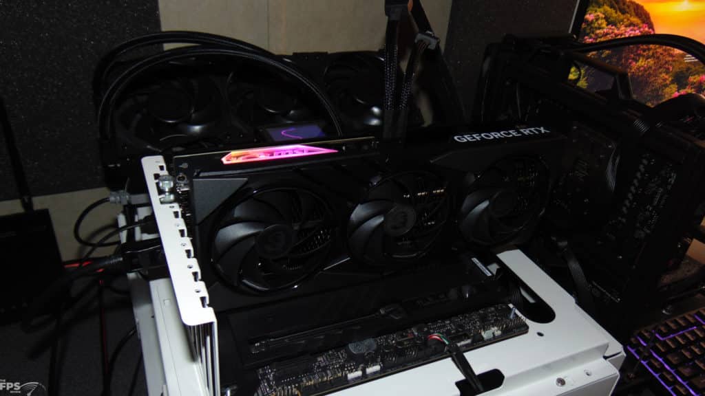 MSI GeForce RTX 4070 Ti GAMING SLIM 12G Video Card Installed in Computer Front Angled View