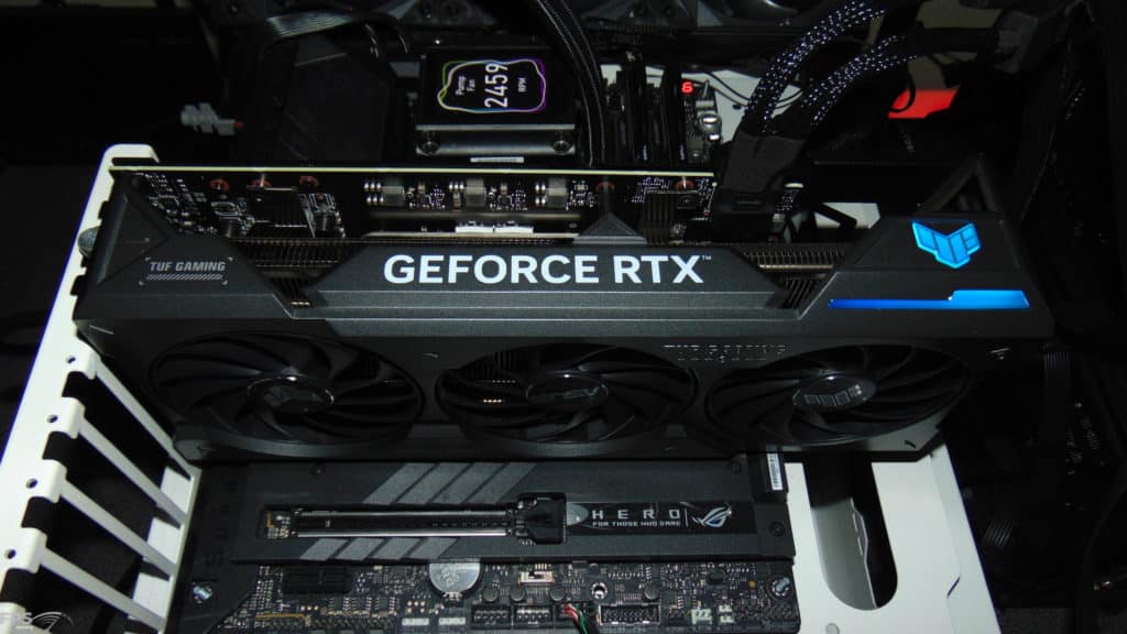 ASUS TUF Gaming GeForce RTX 4070 Ti SUPER Installed in Computer with RGB