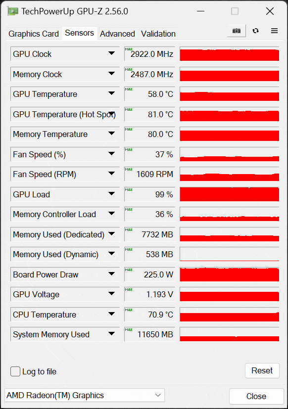 XFX Speedster QICK 309 Radeon RX 7600 XT Black Edition GPU-Z Overclocked