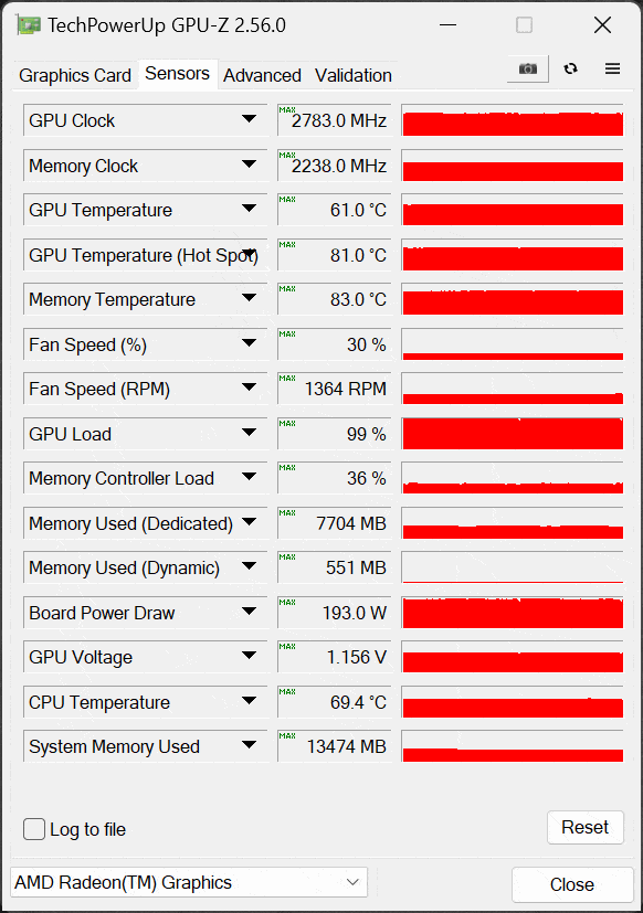 XFX Speedster QICK 309 Radeon RX 7600 XT Black Edition GPU-Z Default
