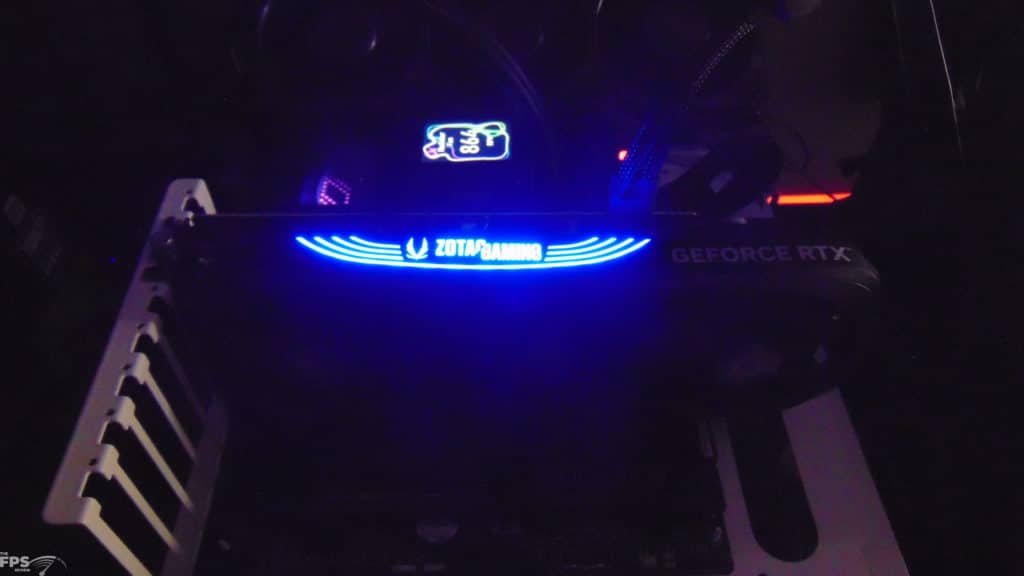ZOTAC GAMING GeForce RTX 4070 SUPER Trinity Black Edition Video Card Installed in Computer with RGB