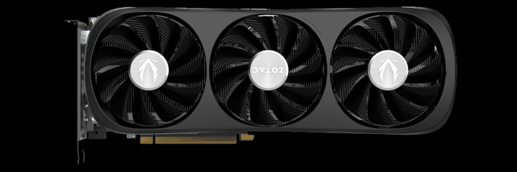ZOTAC GAMING GeForce RTX 4070 SUPER Trinity Black Edition Video Card Front View