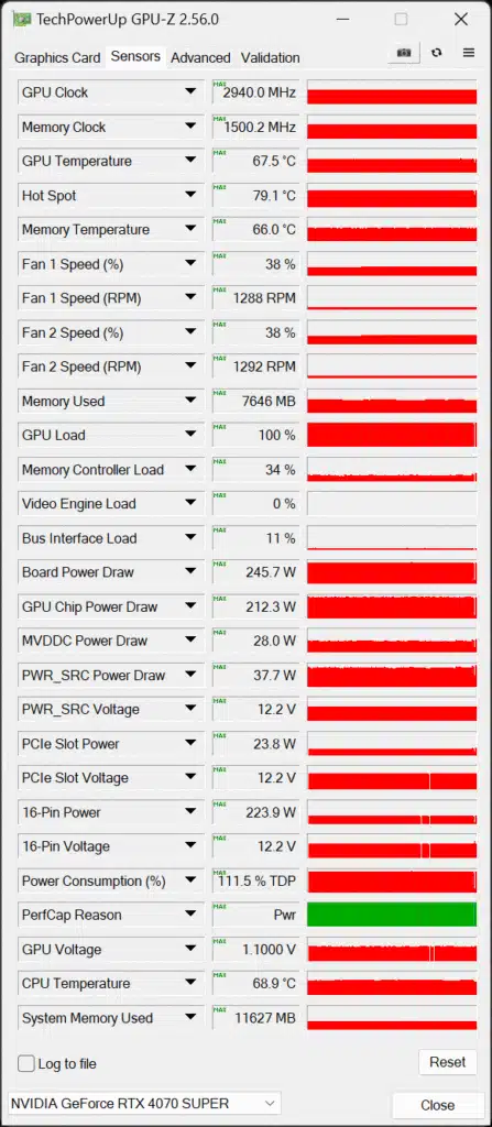 ZOTAC GAMING GeForce RTX 4070 SUPER Trinity Black Edition GPU-Z Overclocked Screenshot