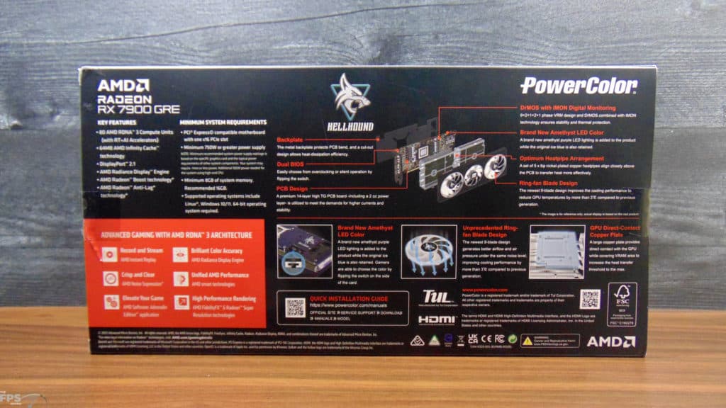 PowerColor Hellhound Radeon RX 7900 GRE Box Back